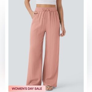 HALARA Relaxed Wide-Leg Pants in Dusty Rose